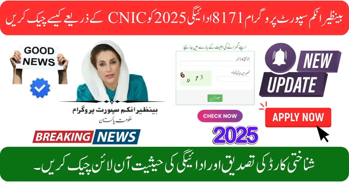 BISP 8171 Payment Check 2025 Easy CNIC & Portal Method