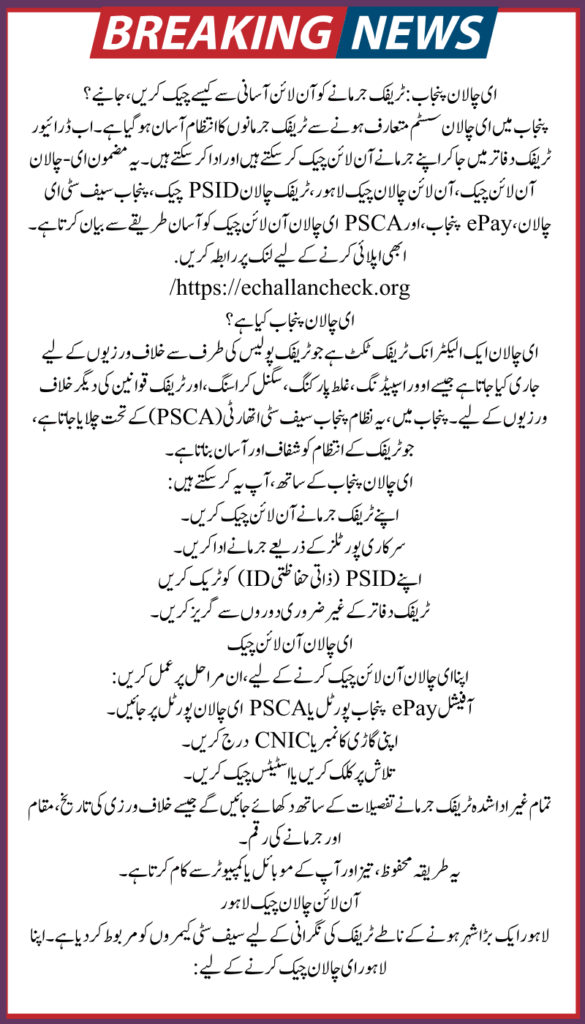 Check Punjab E-Challan Online Instantly & Pay Your Traffic Fine Securely