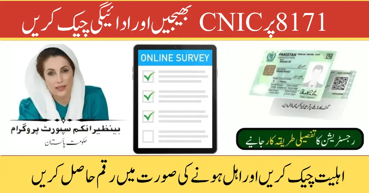 Benazir 8171 New Payment System 2025 Online CNIC Check & Registration Method